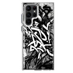 Samsung Galaxy S22 Ultra Black White Urban Graffiti Hybrid Protective Phone Case Cover