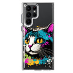 Samsung Galaxy S22 Ultra Cool Cat Oil Paint Pop Art Hybrid Protective Phone Case Cover