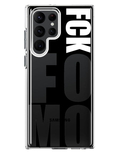 Samsung Galaxy S23 Ultra Black Clear Funny Text Quote Fckfomo Hybrid Protective Phone Case Cover