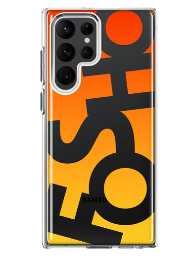 Samsung Galaxy S22 Ultra Orange Yellow Clear Funny Text Quote Fosho Hybrid Protective Phone Case Cover