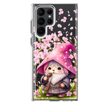 Samsung Galaxy S22 Ultra Cute Pink Cherry Blossom Gnome Spring Floral Flowers Double Layer Phone Case Cover