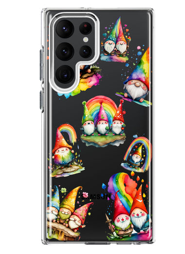 Samsung Galaxy S23 Ultra Colorful Neon Glow Rainbow Gnomes Painting Hybrid Protective Phone Case Cover