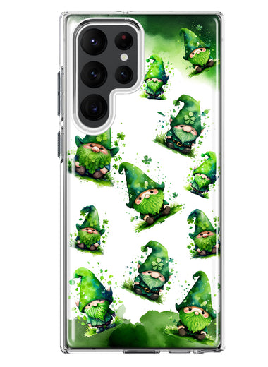 Samsung Galaxy S22 Ultra Gnomes Shamrock Lucky Green Clover St. Patrick Hybrid Protective Phone Case Cover