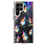 Samsung Galaxy S22 Ultra Neon Water Painting Colorful Splash Gnomes Hybrid Protective Phone Case Cover