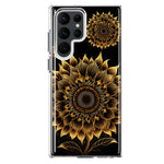 Samsung Galaxy S22 Ultra Mandala Geometry Abstract Sunflowers Pattern Hybrid Protective Phone Case Cover