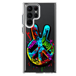 Samsung Galaxy S22 Ultra Peace Graffiti Painting Art Hybrid Protective Phone Case Cover