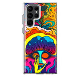 Samsung Galaxy S22 Ultra Neon Rainbow Psychedelic Trippy Hippie Big Brain Hybrid Protective Phone Case Cover