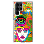 Samsung Galaxy S22 Ultra Neon Rainbow Psychedelic Trippy Hippie DaydreamHybrid Protective Phone Case Cover