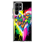 Samsung Galaxy S22 Ultra Colorful Rainbow Hearts Love Graffiti Painting Hybrid Protective Phone Case Cover