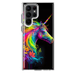 Samsung Galaxy S23 Ultra Neon Rainbow Glow Unicorn Floral Hybrid Protective Phone Case Cover