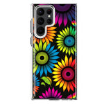 Samsung Galaxy S23 Ultra Neon Rainbow Glow Sunflowers Colorful Floral Pink Purple Double Layer Phone Case Cover