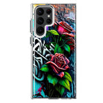 Samsung Galaxy S22 Ultra Red Roses Graffiti Painting Art Hybrid Protective Phone Case Cover