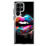 Samsung Galaxy S22 Ultra Colorful Lip Graffiti Painting Art Hybrid Protective Phone Case Cover