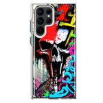 Samsung Galaxy S22 Ultra Skull Face Graffiti Painting Art Hybrid Protective Phone Case Cover