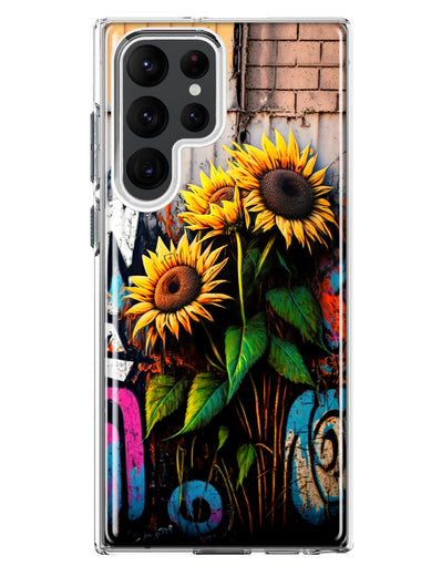 Samsung Galaxy S22 Ultra Sunflowers Graffiti Painting Art Hybrid Protective Phone Case Cover