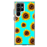 Samsung Galaxy S23 Ultra Yellow Sunflowers Polkadot on Turquoise Teal Double Layer Phone Case Cover