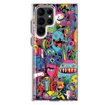 Samsung Galaxy S23 Ultra Psychedelic Trippy Happy Aliens Characters Hybrid Protective Phone Case Cover