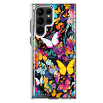 Samsung Galaxy S22 Ultra Psychedelic Trippy Butterflies Pop Art Hybrid Protective Phone Case Cover