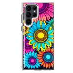 Samsung Galaxy S22 Ultra Vintage Colorful Abstract Sunflowers Floral Double Layer Phone Case Cover