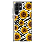 Samsung Galaxy S23 Ultra White Zebra Sunflowers Polkadots Double Layer Phone Case Cover