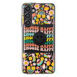 Samsung Galaxy S23 Choose Happy Smiley Face Retro Vintage Groovy 70s Style Hybrid Protective Phone Case Cover