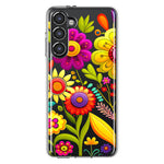 Samsung Galaxy S23 Colorful Yellow Pink Folk Style Floral Vibrant Spring Flowers Hybrid Protective Phone Case Cover