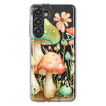 Samsung Galaxy S23 Fairytale Watercolor Mushrooms Pastel Spring Flowers Floral Hybrid Protective Phone Case Cover