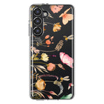 Samsung Galaxy S23 Peach Meadow Wildflowers Butterflies Bees Watercolor Floral Hybrid Protective Phone Case Cover