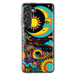 Samsung Galaxy S23 Plus Neon Rainbow Psychedelic Indie Hippie Indie Moon Hybrid Protective Phone Case Cover