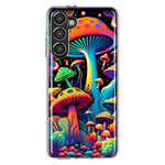 Samsung Galaxy S23 Neon Rainbow Psychedelic Indie Hippie Mushrooms Hybrid Protective Phone Case Cover