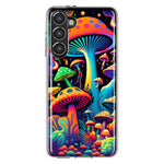 Samsung Galaxy S23 Plus Neon Rainbow Psychedelic Indie Hippie Mushrooms Hybrid Protective Phone Case Cover