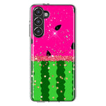 Samsung Galaxy S23 Summer Watermelon Sugar Vacation Tropical Fruit Pink Green Hybrid Protective Phone Case Cover