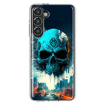 Samsung Galaxy S23 Plus Blue Apocalypse Cyberpunk Skull Feather Double Layer Phone Case Cover