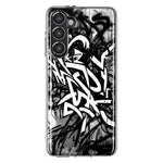 Samsung Galaxy S23 Black White Urban Graffiti Hybrid Protective Phone Case Cover