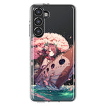 Samsung Galaxy S23 Kawaii Manga Pink Cherry Blossom Japanese Girl Boat Hybrid Protective Phone Case Cover