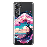 Samsung Galaxy S23 Plus Kawaii Manga Pink Cherry Blossom Japanese Sky Floral Ocean Hybrid Protective Phone Case Cover