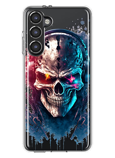Samsung Galaxy S23 Plus Cyberpunk Machine Headphones Skull Double Layer Phone Case Cover