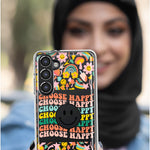LG Aristo 5 Choose Happy Smiley Face Retro Vintage Groovy 70s Style Hybrid Protective Phone Case Cover