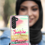 Samsung Galaxy Note 9 Summer Brush Strokes Sunrise Sunburn Sunset Repeat Hybrid Protective Phone Case Cover