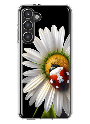 Samsung Galaxy S23 Cute White Daisy Red Ladybug Double Layer Phone Case Cover