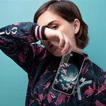 Samsung Galaxy S21 Kawaii Manga Pink Cherry Blossom Full Moon Hybrid Protective Phone Case Cover