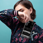 Samsung Galaxy A31 5G Black Clear Funny Text Quote But First Coffee Hybrid Protective Phone Case Cover