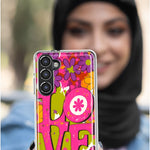 Samsung Galaxy A12 Pink Daisy Love Graffiti Painting Art Hybrid Protective Phone Case Cover