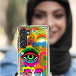 Samsung Galaxy A02 Neon Rainbow Psychedelic Trippy Hippie DaydreamHybrid Protective Phone Case Cover