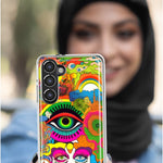 Samsung Galaxy S22 Ultra Neon Rainbow Psychedelic Trippy Hippie DaydreamHybrid Protective Phone Case Cover
