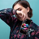 LG Aristo 5 Colorful Lip Graffiti Painting Art Hybrid Protective Phone Case Cover