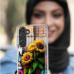 Samsung Galaxy Z Flip 4 Sunflowers Graffiti Painting Art Hybrid Protective Phone Case Cover