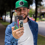LG Aristo 5 Urban City Full Moon Graffiti Painting Art Hybrid Protective Phone Case Cover