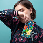 Samsung Galaxy A02S Blue Monstera Pothos Tropical Floral Summer Flowers Hybrid Protective Phone Case Cover