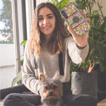LG Aristo 5 Choose Happy Smiley Face Retro Vintage Groovy 70s Style Hybrid Protective Phone Case Cover